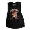 Arizona Hockey Throwback Mascot Women's Flowey Scoopneck Muscle Tank-Black-Allegiant Goods Co. Vintage Sports Apparel