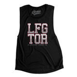 Lfg Tor Women's Flowey Scoopneck Muscle Tank-Black-Allegiant Goods Co. Vintage Sports Apparel