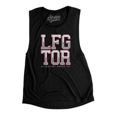 Lfg Tor Women's Flowey Scoopneck Muscle Tank-Black-Allegiant Goods Co. Vintage Sports Apparel