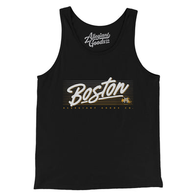 Boston Retro Men/Unisex Tank Top-Black-Allegiant Goods Co. Vintage Sports Apparel