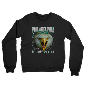 Philadelphia Football Throwback Mascot Midweight French Terry Crewneck Sweatshirt-Allegiant Goods Co. Vintage Sports Apparel