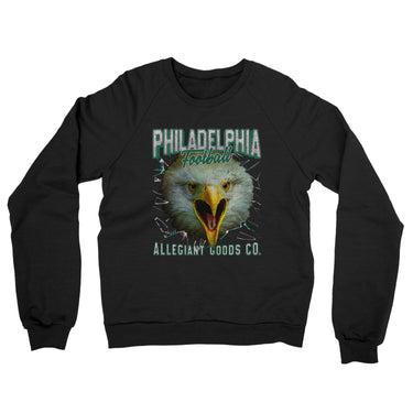 Philadelphia Football Throwback Mascot Midweight French Terry Crewneck Sweatshirt-Allegiant Goods Co. Vintage Sports Apparel