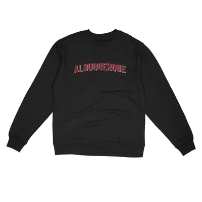 Albuquerque Varsity Midweight Crewneck Sweatshirt-Black-Allegiant Goods Co. Vintage Sports Apparel
