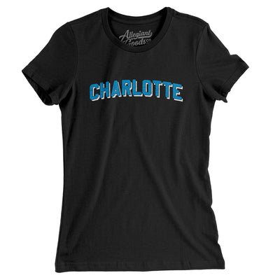 Charlotte Varsity Women's T-Shirt-Black-Allegiant Goods Co. Vintage Sports Apparel