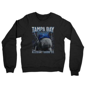 Tampa Bay Hockey Throwback Mascot Midweight French Terry Crewneck Sweatshirt-Allegiant Goods Co. Vintage Sports Apparel