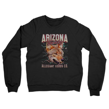 Arizona Hockey Throwback Mascot Midweight French Terry Crewneck Sweatshirt-Allegiant Goods Co. Vintage Sports Apparel