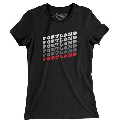 Portland Vintage Repeat Women's T-Shirt-Black-Allegiant Goods Co. Vintage Sports Apparel