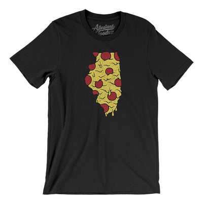 Illinois Pizza State Men/Unisex T-Shirt-Black-Allegiant Goods Co. Vintage Sports Apparel