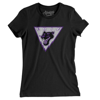 Erie Panthers Women's T-Shirt-Black-Allegiant Goods Co. Vintage Sports Apparel