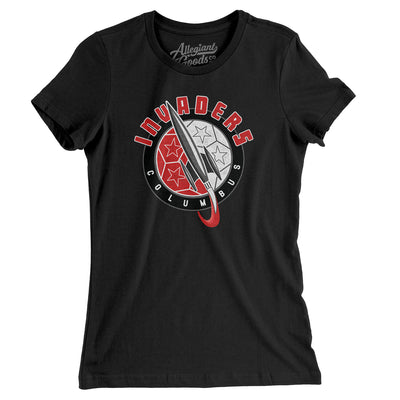 Columbus Invaders Soccer Women's T-Shirt-Black-Allegiant Goods Co. Vintage Sports Apparel