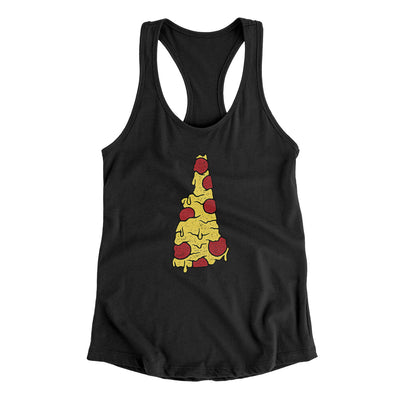 New Hampshire Pizza State Women's Racerback Tank-Black-Allegiant Goods Co. Vintage Sports Apparel
