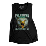 Philadelphia Football Throwback Mascot Women's Flowey Scoopneck Muscle Tank-Allegiant Goods Co. Vintage Sports Apparel