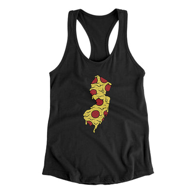 New Jersey Pizza State Women's Racerback Tank-Black-Allegiant Goods Co. Vintage Sports Apparel