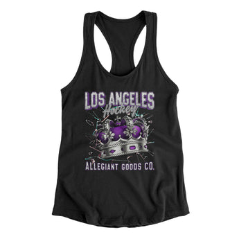 Los Angeles Hockey Throwback Mascot Women's Racerback Tank-Allegiant Goods Co. Vintage Sports Apparel