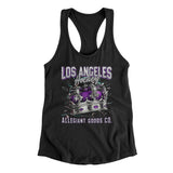 Los Angeles Hockey Throwback Mascot Women's Racerback Tank-Allegiant Goods Co. Vintage Sports Apparel