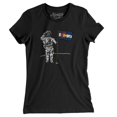 Colorado Flag Moonman Women's T-Shirt-Black-Allegiant Goods Co. Vintage Sports Apparel