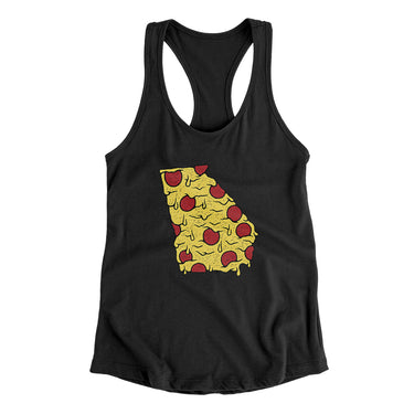 Georgia Pizza State Women's Racerback Tank-Black-Allegiant Goods Co. Vintage Sports Apparel