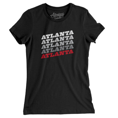 Atlanta Vintage Repeat Women's T-Shirt-Black-Allegiant Goods Co. Vintage Sports Apparel