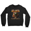 Atlanta Basketball Throwback Mascot Midweight French Terry Crewneck Sweatshirt-Black-Allegiant Goods Co. Vintage Sports Apparel
