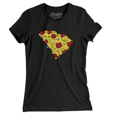 South Carolina Pizza State Women's T-Shirt-Black-Allegiant Goods Co. Vintage Sports Apparel