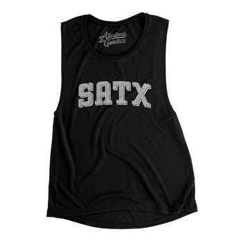 Satx Varsity Women's Flowey Scoopneck Muscle Tank-Allegiant Goods Co. Vintage Sports Apparel
