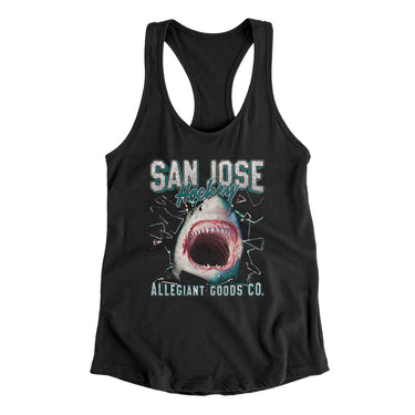 San Jose Hockey Throwback Mascot Women's Racerback Tank-Allegiant Goods Co. Vintage Sports Apparel