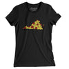 Virginia Pizza State Women's T-Shirt-Black-Allegiant Goods Co. Vintage Sports Apparel