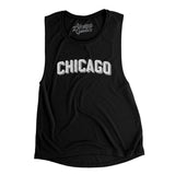 Chicago Varsity Women's Flowey Scoopneck Muscle Tank-Black-Allegiant Goods Co. Vintage Sports Apparel