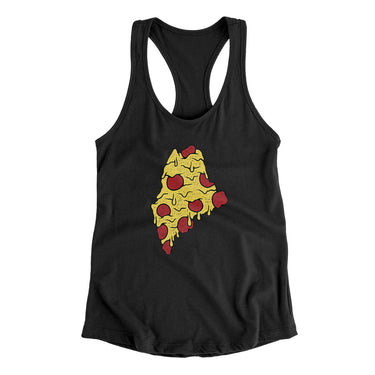 Maine Pizza State Women's Racerback Tank-Black-Allegiant Goods Co. Vintage Sports Apparel