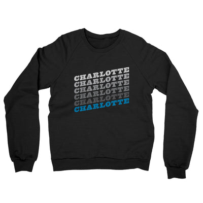 Charlotte Vintage Repeat Midweight French Terry Crewneck Sweatshirt-Black-Allegiant Goods Co. Vintage Sports Apparel