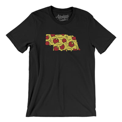 Nebraska Pizza State Men/Unisex T-Shirt-Black-Allegiant Goods Co. Vintage Sports Apparel