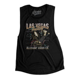 Las Vegas Hockey Throwback Mascot Women's Flowey Scoopneck Muscle Tank-Allegiant Goods Co. Vintage Sports Apparel