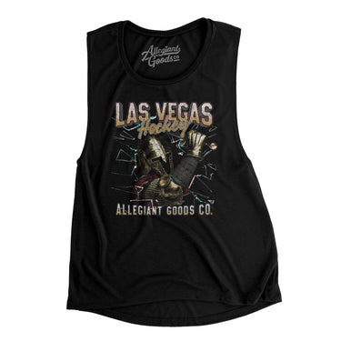 Las Vegas Hockey Throwback Mascot Women's Flowey Scoopneck Muscle Tank-Allegiant Goods Co. Vintage Sports Apparel