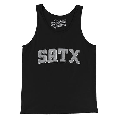 Satx Varsity Men/Unisex Tank Top-Black-Allegiant Goods Co. Vintage Sports Apparel
