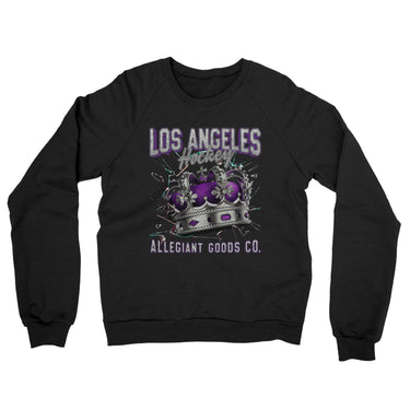 Los Angeles Hockey Throwback Mascot Midweight French Terry Crewneck Sweatshirt-Allegiant Goods Co. Vintage Sports Apparel