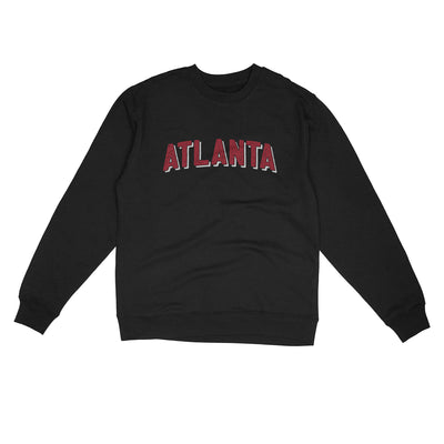 Atlanta Varsity Midweight Crewneck Sweatshirt-Black-Allegiant Goods Co. Vintage Sports Apparel