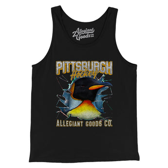 Pittsburgh Hockey Throwback Mascot Men/Unisex Tank Top-Allegiant Goods Co. Vintage Sports Apparel