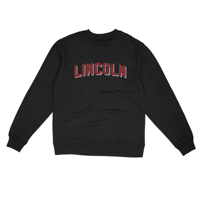 Lincoln Varsity Midweight Crewneck Sweatshirt-Black-Allegiant Goods Co. Vintage Sports Apparel