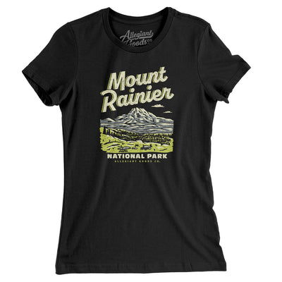 Mount Rainier National Park Women's T-Shirt-Black-Allegiant Goods Co. Vintage Sports Apparel