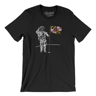 Maryland Flag Moonman Men/Unisex T-Shirt-Black-Allegiant Goods Co. Vintage Sports Apparel