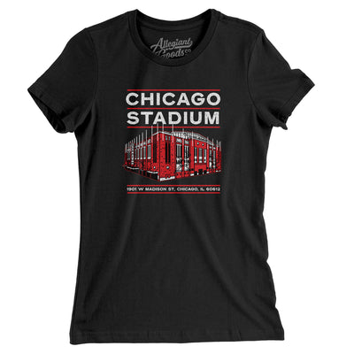 Chicago Stadium Women's T-Shirt-Black-Allegiant Goods Co. Vintage Sports Apparel