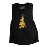 New Hampshire Pizza State Women's Flowey Scoopneck Muscle Tank-Black-Allegiant Goods Co. Vintage Sports Apparel