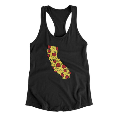 California Pizza State Women's Racerback Tank-Black-Allegiant Goods Co. Vintage Sports Apparel