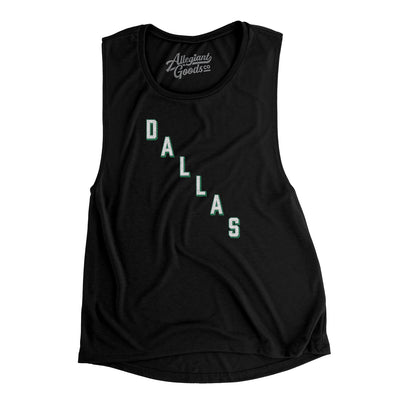 Dallas Hockey Jersey Women's Flowey Scoopneck Muscle Tank-Black-Allegiant Goods Co. Vintage Sports Apparel