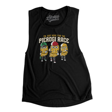 I’m Just Here For The Pierogi Race Women's Flowey Scoopneck Muscle Tank-Allegiant Goods Co. Vintage Sports Apparel
