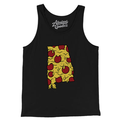 Alabama Pizza State Men/Unisex Tank Top-Black-Allegiant Goods Co. Vintage Sports Apparel