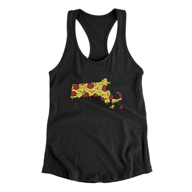 Massachusetts Pizza State Women's Racerback Tank-Allegiant Goods Co. Vintage Sports Apparel