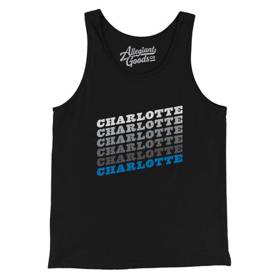 Charlotte Vintage Repeat Men/Unisex Tank Top-Black-Allegiant Goods Co. Vintage Sports Apparel