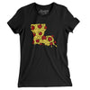 Louisiana Pizza State Women's T-Shirt-Black-Allegiant Goods Co. Vintage Sports Apparel