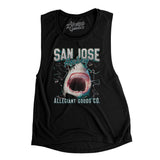 San Jose Hockey Throwback Mascot Women's Flowey Scoopneck Muscle Tank-Allegiant Goods Co. Vintage Sports Apparel